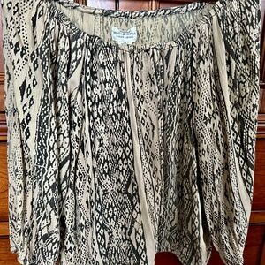 Ralph Lauren Women's Long Sleeve Snake Print Off The Shoulder Top Size S/P NWOT